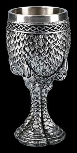 Image of Fantasy Goblet - Dragon Claw Grey Scale | Drinking Goblet Goblet Decorative Item Wine Cup with Stainless Steel Insert Height 16.5 cm