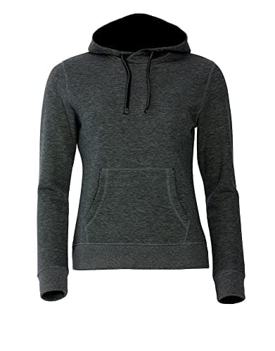 Image of CLIQUE - Women's Basic Hoody Ladies Autumn/Winter Polyester Windproof Hoodie for Skiing, Hiking, Travel, Mountains, Anthracite Melange, L