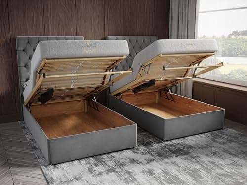 Image of Sosoftbeds 3ft Adjustable Ottoman Bed (Ascot Weave Silver)