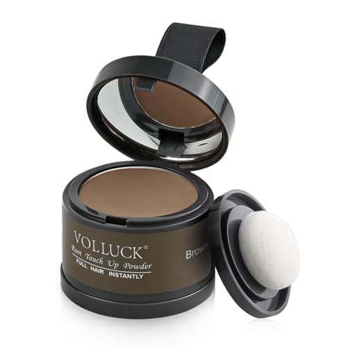 Image of VOLLUCK Root Touch up Powder 4g – Covers Grey Roots & Conceals Thinning Hair, Hairline Powder for Men & Women – Natural Look, Easy to Use & Compact for Quick Touch Ups (Brown)