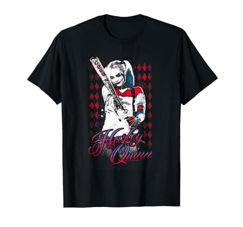 Image of Suicide Squad Harley Quinn Bat T-Shirt, Men, Black, 5X-Large