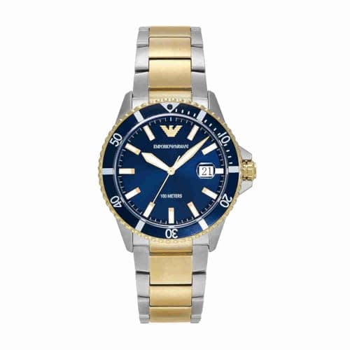 Image of Emporio Armani Watch for Men, Quartz Three Hand Date Movement and 42mm Case Size with Stainless Steel Strap