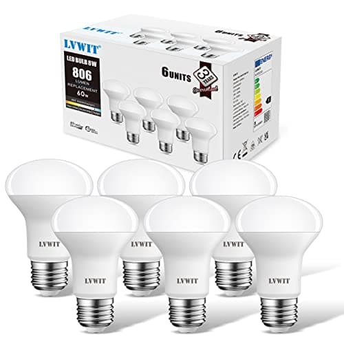 Image of R63 Reflector E27 LED Bulb, 6-Pack, LVWIT 8.5W Daylight White 6500K 806Lm 60W Replacement Non-Dimmable Reflector Bulb