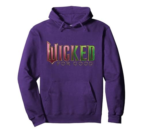 Image of Wicked: For Good Pink To Green Logo Pullover Hoodie, Adult Unisex, Purple, XX-Large