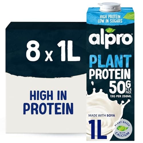 Image of Alpro Soya Drink - High Protein - Plant-Based Long Life Dairy Free & Lactose Free Milk Alternative - 1L (Pack of 8)
