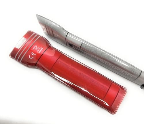 Image of Magnetic LED Torch Flat Slimline Torch Red/Grey Mag Lite Pocket Slimline Ultra Thin Bright Light Torch
