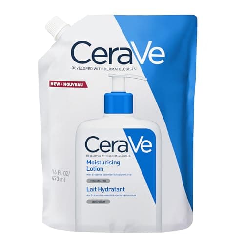 Image of CeraVe Moisturising Lotion Refill With Hyaluronic Acid and 3 Essential Ceramides for Dry to Very Dry Skin, Face & Body Lotion, Lightweight, Fast-Absorbing, Dermatologist Developed, 473 ml