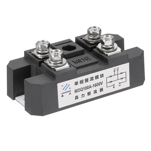 Image of PATIKIL MDQ100A Rectifier Diode, 1 Pcs Aluminum base plate Bridge Rectifier 100A 1600V Electronic Silicon Diodes for Converting AC Power to DC Power, Black
