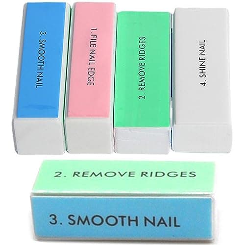 Image of 5 Pcs Nail Buffer Blocks 4 Way Nail Buffer Manicure Treatment Sanding File for Shiny Glossy Surface Natural Nails Acrylic Nail Home Salons Use