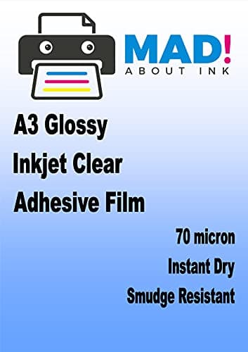 Image of 10 A3 Inkjet Printable Clear Adhesive Acetate Label Sticker Film Sheets 70mic