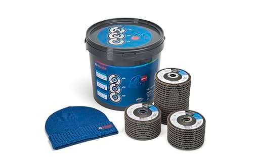 Image of Bosch 40 x Flap Disc X551 Expert for Metal + Beanie Set (for Metal, Steel, Cast Iron, Diameter 115 mm, Grit 40/60/80, M14, Professional Accessories Angle Grinder)