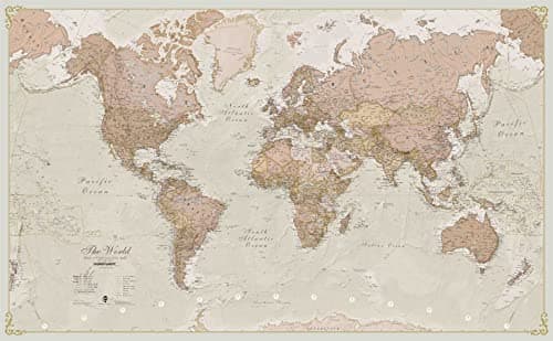 Image of Large Antique World Map (Paper)
