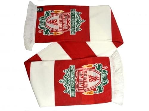 Image of Liverpool FC Bar Scarf Knit Striped Red and White, Official Merchandise, One Size
