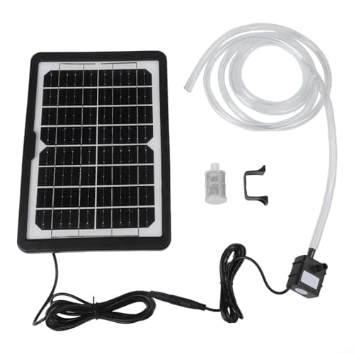 Image of Solar Powered Fountain Pump, 6W 9V Water Pump with Transparent Hose and Filter, Adjustable Panel Bracket 240L/H Flow Rate, for Fish Tank Pond, Aquarium Rockery Fountain, Garden Outdoor Use