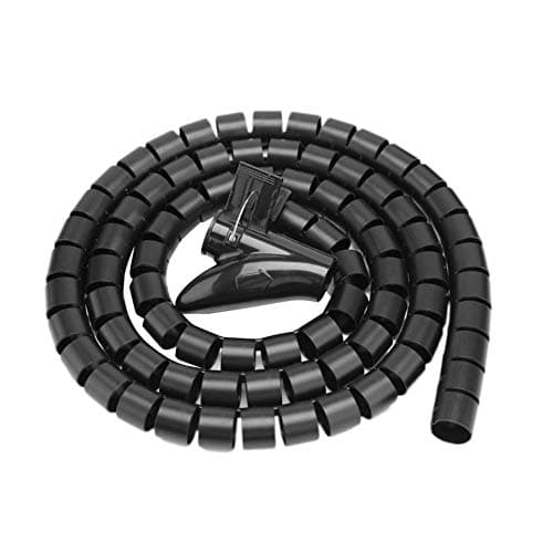 Image of 5M Spiral Wrap Cable Tube Cutable Flexible Cable Tidy Tube Cord Protector Cable Organizer for TV PC Wire Manage and Organize (15mm, Black)