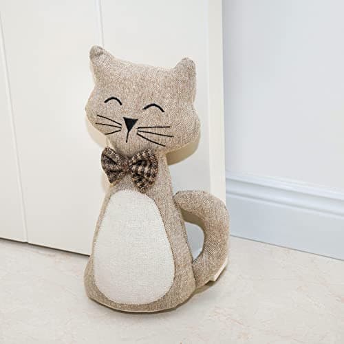 Image of Marwood Cute Door Stopper Decorative Door Stops for Home and Office, Cat Weighted Interior Doorstop Fabric Stuffed Animal Door Stopper Floor Decorative