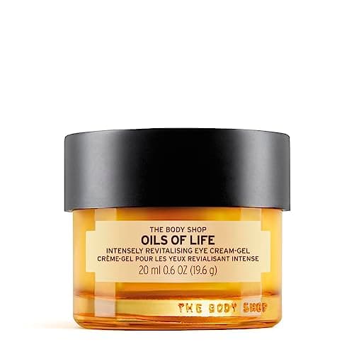 Image of The Body Shop Oils of Life Eye Cream Gel (1x 20ml), Brightening Eye Cream for Dark Circles, Hydrating Under Eye Treatment with Caffeine & Seed Oils, 24hr Moisture, Vegan Formula