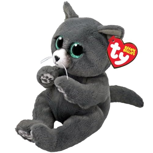 Image of TY Binx Russian Blue Cat Beanie Bellies Regular - Squishy Beanie Baby Soft Plush Toys - Collectible Cuddly Stuffed Teddy