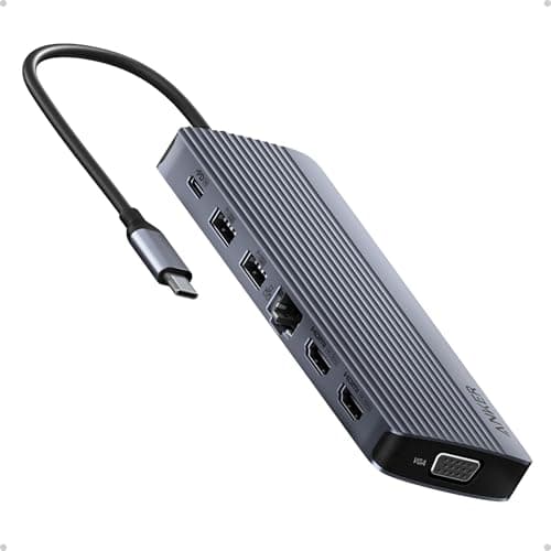 Image of Anker Laptop Docking Station, 14 in 1 USB C Hub, Triple Display with 2 x 4K HDMI, 1080p VGA, 80W Power Delivery, 5Gbps USB-A/C Data Ports, Dell XPS and More (Charger not Included)