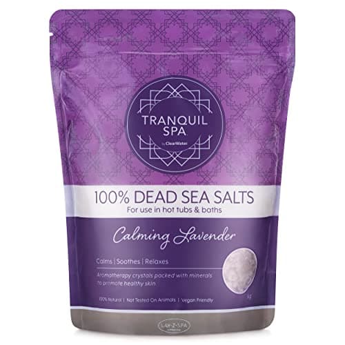 Image of Clearwater Tranquil Spa 100% Dead Sea Salt 1KG, Bath and Hot Tub Salts, Hot Tub Fragrance, Natural Minerals, Calming Lavender