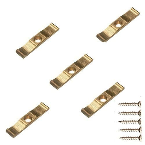 Image of TERF® 5 Pcs Solid Brass Turn Buttons 38mm [ 1.5'' ] Cabinet Cupboard Wardrobe Latch Catch Lock Gate Shed Door Rabbit Hutch Thumb Turn Button with Fixing Screw