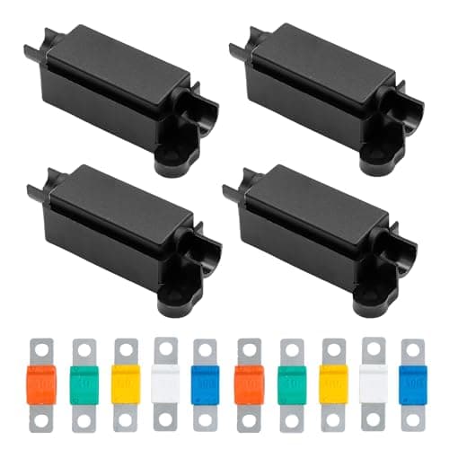 Image of 4Pcs Midi Fuse Holders with 10Pcs 30/40/60/80/100Amp Fuses, Car Fuse Holders and Midi Fuses Set Universal High Current for Cars Trucks Caravans Construction Vehicles Agricultural Machinery Buses