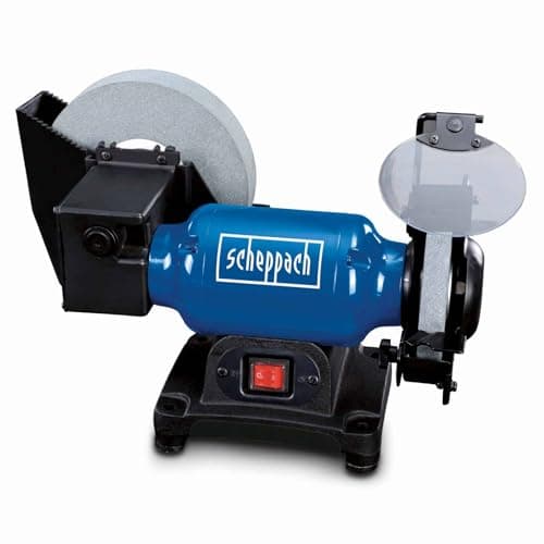 Image of Scheppach BG200 Bench Grinder, 240 V, Black/Blue, 200 mm