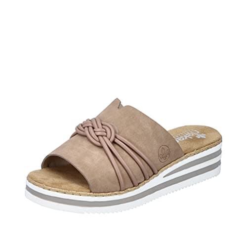 Image of Rieker Women's V0297 Mules, beige, 5 UK