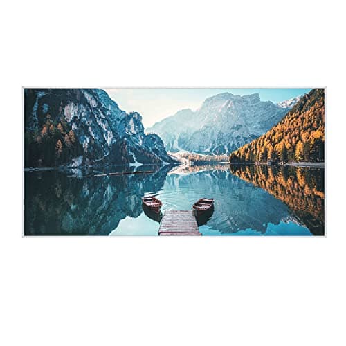 Image of Klarstein Air Art Smart Infrared Heater,700W Infrared Panel Heater,Remote/IoT App Control,Open Window Detection,Wall Mounted Infrared Heaters,CO2-Free Energy Efficient Electric Heater,Lake White
