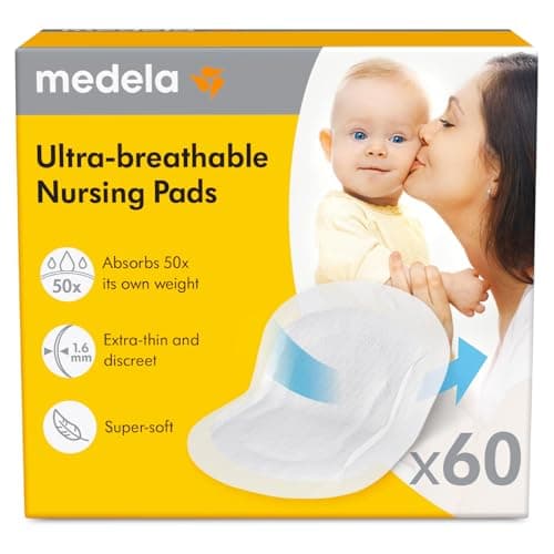 Image of Medela Ultra-Breathable Nursing Pads, Highly Absorbent, Discreet Design for Comfortable Wear, Pack of 60