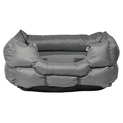 Image of Bunty Woodland Dog Beds Medium Washable - Soft, Calming, Wipe Down Cat Bed & Dog Bed for Crate - High Wall Support - Water-Resistant, Non-Skid Bottom - Rectangle, Grey, 64x51x26cm