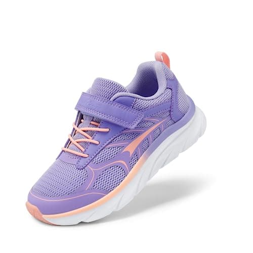 Image of DREAM PAIRS Boys Girls Trainers Tennis Running Shoes for Kids Breathable Athletic Sports Gym Sneakers,Size 3 Big Kid,Purple/Pink,SDRS2326K