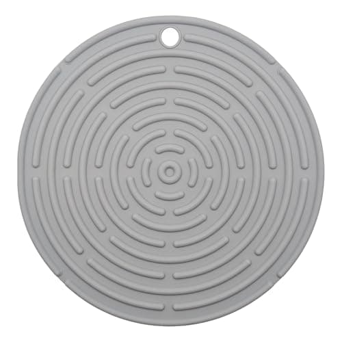 Image of Argon Tableware Silicone Trivet 18cm - Heat-Resistant Non-Slip Kitchen Worktop & Table Protector, Hot Pot Pan Saucepan Stand Mat, Dishwasher Safe, Grey