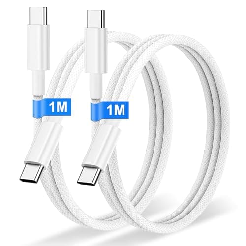 Image of USB C to USB C Charger Cable 1M 2Pack, 60W Nylon Braided USB C to C Cable Original Fast Charge Type C Data Cable for Apple iPhone 17 16 15 Pro Max/Pro/Air/iPad, Samsung Galaxy S25 S24 S23, MacBook Air