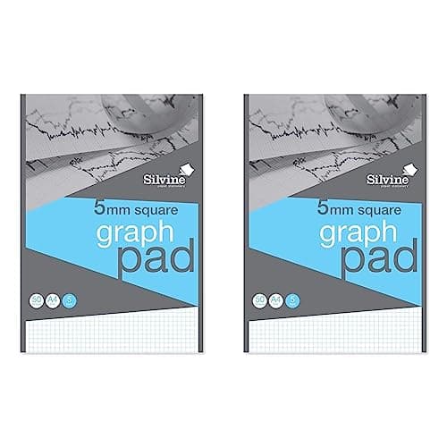 Image of Silvine A4 Professional Graph Pad 5mm Squared 50 Sheets 90gsm (Pack of 2)