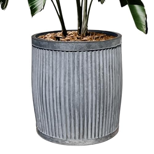 Image of Tatty Goose Large Vintage Ribbed Design Galvanised Dolly Tub Planter