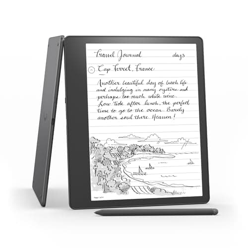 Image of Kindle Scribe (2022 release) - 16 GB, the first Kindle and digital notebook, all in one, with a 10.2" 300 ppi Paperwhite display, with built-in notebook summarisation. Includes Premium Pen