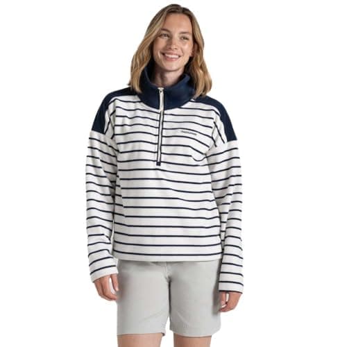 Image of Craghoppers Womens Lily Half Zip Fleece Pullover Sweater, Blue Navy, 16 UK
