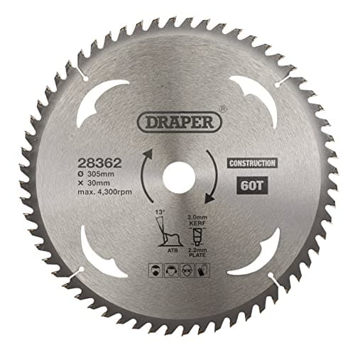 Image of Draper 28362 TCT Construction Circular Saw Blade, 305 x 30mm, 60T