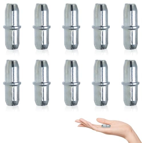 Image of Shelf Pins Shelf Support Pegs, 10 Pcs Shelf Supports Pins 5mm Studs Push in Stainless Steel Cupboard Shelf Pegs Kitchen Cupboard Shelf Supports for Shelves Cabinets Brackets Office Furniture Kitchen