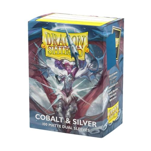 Image of Dragon Shield | Matte Dual Standard Size Card Sleeves | 25th Special Edition | 100 - Smooth & Tough Premium TCG Sleeves - Compatible with Pokemon, One Piece & Magic the Gathering | Blue/Silver