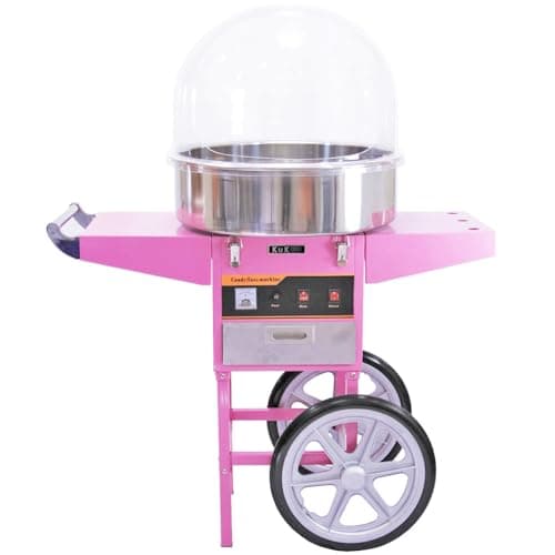 Image of KuKoo Commercial Candy Floss Maker Machine & Acrylic Dome, Pink, 67cm x 141cm x 52cm