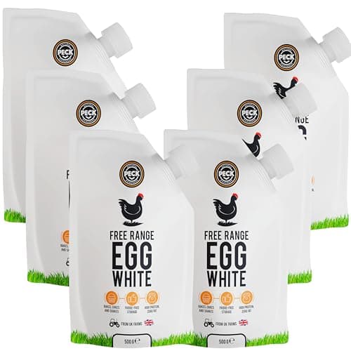 Image of Peck Free Range Egg Whites Liquid 6 x 500ml Pouches | 15 UK Free Range Egg Whites Per Pouch | from UK Farms & in a Resealable Pouch | High Protein | for Baking, Shakes, Omelettes & Cocktails