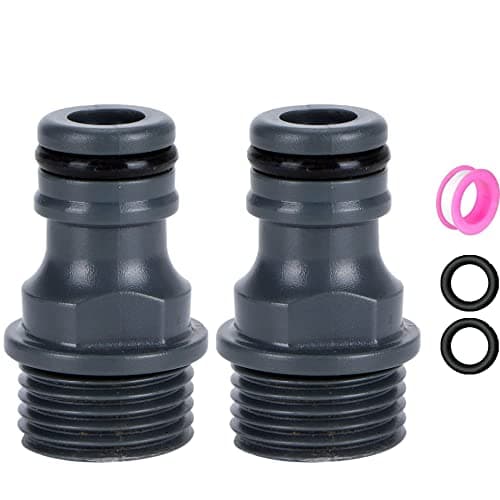 Image of CZSYZCZS 2 Pack Garden Hose Tap Connector,1/2 inch Male Threaded Connector for Pipe1/2'' BSP Watering Fittings Faucet Adapter Quick (ABS 1/2 Thread)