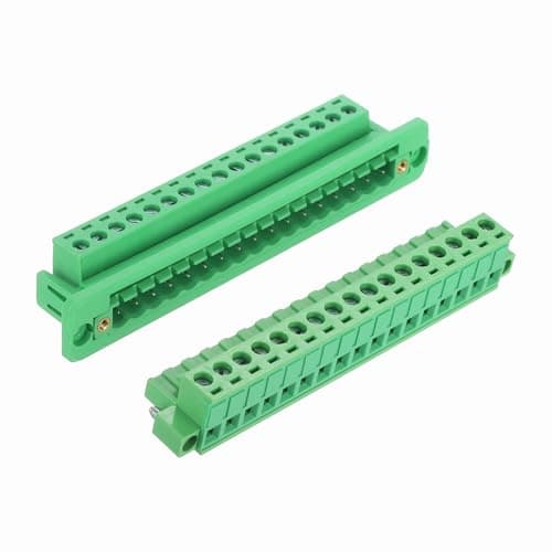 Image of sourcing map 17-Pin 5.08mm Pitch Pluggable Screw Terminal Block Connectors, PA66 300V 10A Through-Wall PCB Terminal with Panel Solderless Wiring Connectors 26-10AWG for Electronic