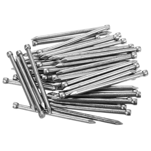 Image of sourcing map Finishing Nails 50pcs 50mm 2 Inch Hand-Drive Hardware Carbon Steel Nail Lost Head Nail