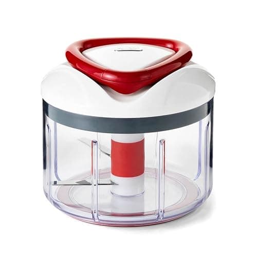 Image of Zyliss E910015U Easy Pull Chopper and Manual Food Processor-Vegetable Slicer and Dicer-Hand Held, Stainless Steel, White, 1