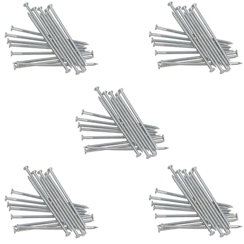 Image of 3mm x 100mm Round Headed Wire Nails for Concrete Brick Wood 80pc Zinc Plated