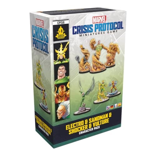 Image of ATOMIC MASS GAMES | Marvel Crisis Protocol: Electro & Sandman & Shocker & Vulture | Miniatures Board Game | Ages 14+ | 2 Players | 90 Minutes Playing Time