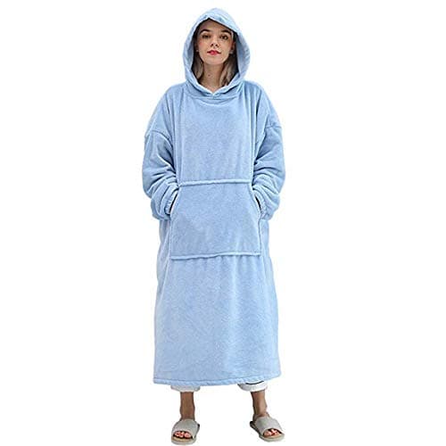 Image of AUTUCAU Oversized Flannel Hoodies,Cozy Soft Warm Wearable Blanket with Giant Pocket, One Size for Men Women Adult Teens